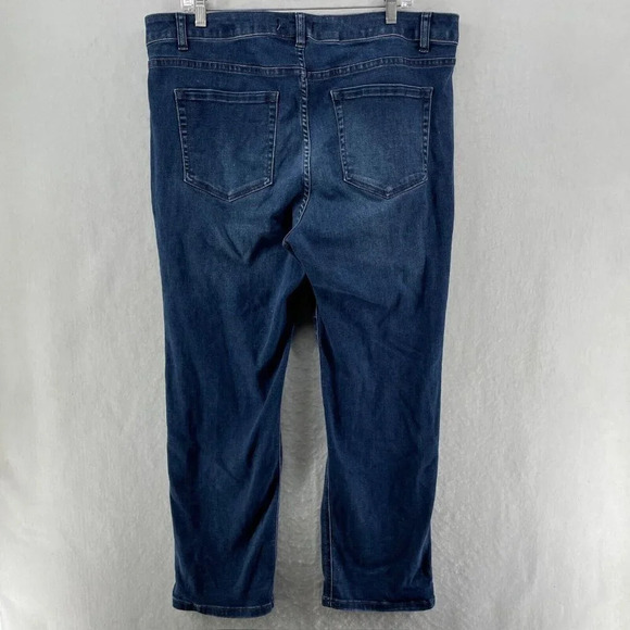 Lane Bryant Pants Women's 18S Blue Denim Flex Magic Waistband Midrise Straight - Picture 2 of 9